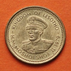 LESOTHO 1 LISENTE 1979 GENERAL MOSHOESHOE II KM.16 MONEDA DE LATON EBC Africa