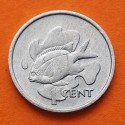 SEYCHELLES 1 CENTAVO 1977 PECES y ESCUDO KM.30 MONEDA DE ALUMINIO SC- 1 Cent