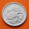 SEYCHELLES 1 CENTAVO 1977 PECES y ESCUDO KM.30 MONEDA DE ALUMINIO SC- 1 Cent