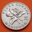 CUBA 1 PESO 1980 MARIPOSA Serie FLORA CUBANA KM.52 MONEDA DE NICKEL SC- Caribe coin
