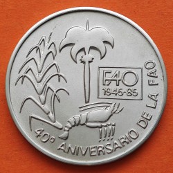 CUBA 1 PESO 1985 1945 LANGOSTA AÑO INTERNACIONAL DE LA FAO INTERNACIONAL DEL BOSQUE FAO KM.132 MONEDA DE NICKEL SC- coin Caribe