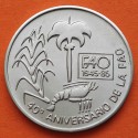 CUBA 1 PESO 1985 1945 LANGOSTA AÑO INTERNACIONAL DE LA FAO INTERNACIONAL DEL BOSQUE FAO KM.132 MONEDA DE NICKEL SC- coin Caribe