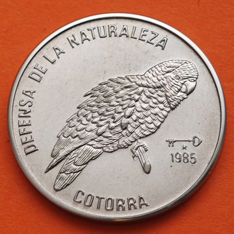 CUBA PESO 1985 COTORRA - DEFENSA DE LA NATURALEZA KM.183 MONEDA DE NICKEL SC Caribe coin