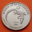 @IMPERFECCIONES@ VCUBA 1 PESO 1985 COCODRILO - DEFENSA DE LA NATURALEZA KM.181 MONEDA DE NICKEL SC- Caribe coin