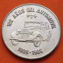CUBA 1 PESO 1986 COCHE ANTIGUO 100 AÑOS DEL AUTOMOVIL KM.134 MONEDA DE NICKEL SC + IMPERFECCIONES