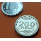 2 monedas x ESPAÑA 1 PESETA 1987 + 200 PESETAS 1987 III EXPOSICION NACIONAL DE NUMISMATICA E-87 PROOF E87 @Leves Imperfecciones@