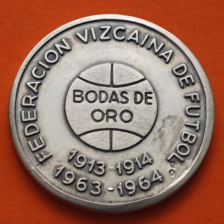 . @OFERTA@ BILBAO 1963 1913 MEDALLA DE PLATA BODAS DE ORO FEDERACIÓN VIZCAÍNA DE FÚTBOL 35 mm 27,10 gramos