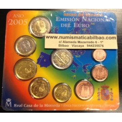 ESPAÑA CARTERA FNMT EURO 2005 BU SET KMS EURO 1+2+5+10+20+50 Centimos 1+2 EUROS + 2 EUROS 2005 QUIJOTE