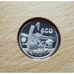 ESPAÑA 1 ECU 1994 DON QUIJOTE y LOS MOLINOS DE VIENTO MONEDA DE PLATA PROOF ESTUCHE CERTIFICADO FNMT