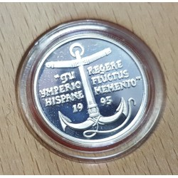 ESPAÑA 1 ECU 1995 LA MARINA ESPAÑOLA BARCO y TIMON MONEDA DE PLATA PROOF ESTUCHE FNMT