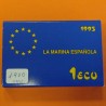 ESPAÑA 1 ECU 1995 LA MARINA ESPAÑOLA BARCO y TIMON MONEDA DE PLATA PROOF ESTUCHE FNMT