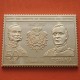 0,79 Onzas LINGOTE DE PLATA PURA y BAÑO DE ORO x ESPAÑA forma de sello 50 PESETAS - REYES JUAN CARLOS I y ALFONSO XIII