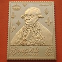 0,80 Onzas LINGOTE DE PLATA PURA y BAÑO DE ORO x ESPAÑA forma de sello 12 PESETAS - REY CARLOS IV