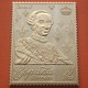 0,79 Onzas LINGOTE DE PLATA PURA y BAÑO DE ORO x ESPAÑA forma de sello 10 PESETAS - REY CARLOS III