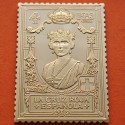 0,71 Onzas LINGOTE DE PLATA PURA y BAÑO DE ORO x ESPAÑA forma de sello 4 PESETAS - CRUZ ROJA ESPAÑOLA