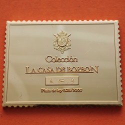 0,64 Onzas LINGOTE DE PLATA PURA y BAÑO DE ORO x ESPAÑA forma de sello 20 CENTIMOS - FAMILIA REAL ALFONSO XIII