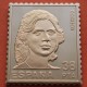 0,42 Onzas LINGOTE DE PLATA PURA y BAÑO DE ORO x ESPAÑA forma de sello 38 PESETAS - INFANTA ELENA