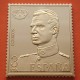 0,64 Onzas LINGOTE DE PLATA PURA y BAÑO DE ORO x ESPAÑA forma de sello 3 PESETAS - REY JUAN CARLOS I