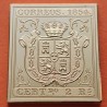 0,35 Onzas LINGOTE DE PLATA PURA y BAÑO DE ORO x ESPAÑA forma de sello 2 REALES 1854 ISABEL II