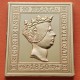 0,35 Onzas LINGOTE DE PLATA PURA y BAÑO DE ORO x ESPAÑA forma de sello 10 REALES 1850 CERTIFICADO ISABEL II