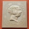 0,35 Onzas LINGOTE DE PLATA PURA y BAÑO DE ORO x ESPAÑA forma de sello 2 REALES 1851 CERTIFICADO ISABEL II