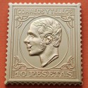 0,31 Onzas LINGOTE DE PLATA PURA y BAÑO DE ORO x ESPAÑA forma de sello 10 PESETAS 1878 ALFONSO XII