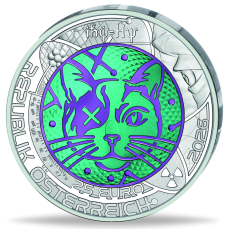 . @1ENVÍO HOY@ AUSTRIA 25 EUROS 2026 QUANTUM PHYSICS MONEDA DE PLATA y NIOBIO ESTUCHE Niob silver