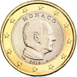 MONACO 1 EURO 2014 REY ALBERTO II MONEDA NO CONMEMORATIVA BIMETALICA SC @ESCASA@