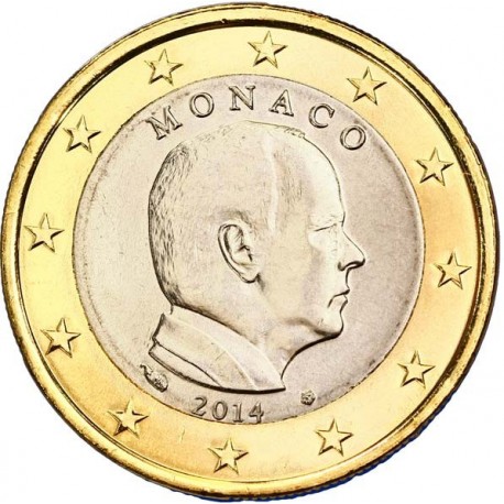 MONACO 1 EURO 2014 REY ALBERTO II MONEDA NO CONMEMORATIVA BIMETALICA SC @ESCASA@