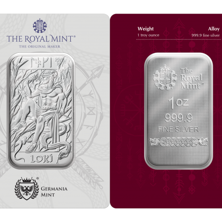 . @0ENVÍO HOY@ Lingote INGLATERRA 1 ONZA 2026 DIOS LOKI MEDALLA DE PLATA Serie Dioses Nórdicos OZ