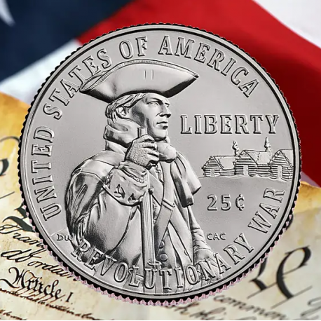 . @0ENVÍO HOY@ ESTADOS UNIDOS 25 CENTAVOS 2026 D SOLDADO CON RIFLE 1776 ANNIVERSARY Quarter 2ª MONEDA DE NICKEL SC