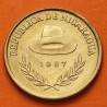 NICARAGUA 1 CORDOBA 1987 SOMBRERO - PATRIA LIBRE o MORIR KM.59 MONEDA DE LATON SC-