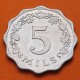 MALTA 5 MILS 1972 CORAL MARINO y VALOR KM.7 MONEDA DE ALUMINIO @LOBULADA@ SC-