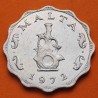 MALTA 5 MILS 1972 CORAL MARINO y VALOR KM.7 MONEDA DE ALUMINIO @LOBULADA@ SC-