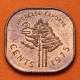 SWAZILANDIA 2 CENTIMOS 1975 AÑO DE LA FAO y MONARCA KM.22 MONEDA DE BRONCE EBC @FORMA CUADRADA@ Africa