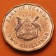 UGANDA 2 SHILLINGS 1987 FLORA y FRUTOS KM.28 MONEDA DE ACERO BRONCE MBC+ Africa