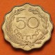 PARAGUAY 50 CENTIMOS 1953 LEON PAZ y JUSTICIA KM.28 MONEDA DE LATON EBC @LOBULADA@ R/2