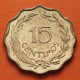 PARAGUAY 15 CENTIMOS 1953 LEON KM.26 MONEDA DE LATON EBC @FORMA LOBULADA@