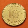 KOREA DEL SUR 10 WON 1990 TEMPLO SAGRADO KM.33 MONEDA DE LATON EBC The Bank Of Korea South