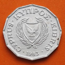 CHIPRE 1/2 CENTIMO 1983 FLORA AUTÓCTONA KM.52 MONEDA DE ALUMINIO SC- FORMA LOBULADA Cyprus