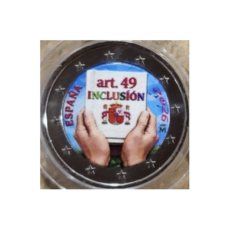 . @014/MAYO Envío@ COLOR Nº 2 - ESPAÑA 2 EUROS 2026 INCLUSIÓN - ARTÍCULO 49 cápsula MONEDA CONMEMORATIVA