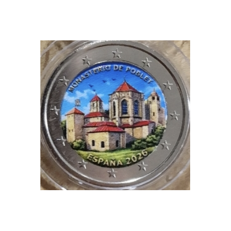 . @014/MAYO Envío@ COLOR Nº 2 - ESPAÑA 2 EUROS 2026 MONASTERIO DE POBLET - UNESCO cápsula MONEDA CONMEMORATIVA