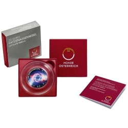 . @014/MAYO Envío - 3ª MONEDA@ AUSTRIA 20 EUROS 2026 NEBULOSA OJO DE GATO Bellezas del Universo PLATA PROOF ESTUCHE Österreich