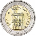 SAN MARINO 2 EUROS 2011 CASA DEL GOBIERNO @Diseño TIPO 1@ SC MONEDA TIPO NORMAL NO CONMEMORATIVA @ESCASA@