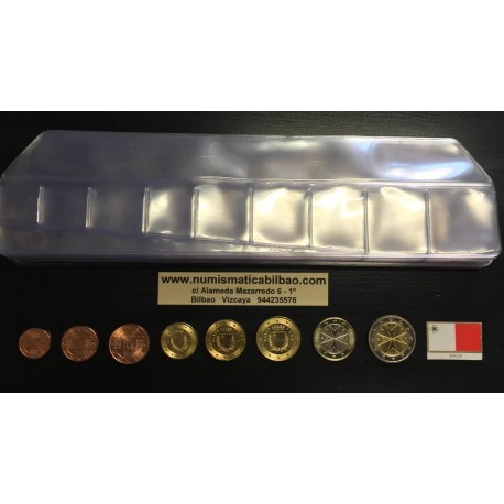 TIRA DE PLASTICO DE GRAN CALIDAD PARA 9 MONEDAS EURO o MONEDAS MUNDIALES 9 ESPACIOS