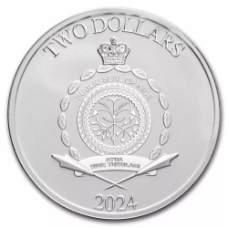 . 1 acoin NIUE 2 DOLARES 2024 THESEUS Mitología Griega @Tirada 7.500 uds.@ 3ª MONEDA DE PLATA ONZA OZ Teseo