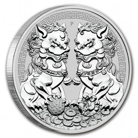 . @0RARA@ AUSTRALIA 1 DOLAR 2020 PIXIU DRAGONES GUARDIANES MONEDA DE PLATA PURA ONZA silver CÁPSULA Oztxt