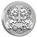. @0RARA@ AUSTRALIA 1 DOLAR 2020 PIXIU DRAGONES GUARDIANES MONEDA DE PLATA PURA ONZA silver CÁPSULA Oztxt
