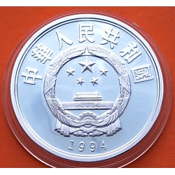 CHINA 10 YUAN 1994 BOXEADORES CENTENARIO DE LAS OLIMPIADAS KM.528 MONEDA DE PLATA PROOF Boxing 