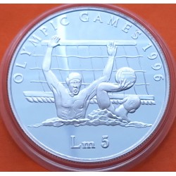 MALTA 5 LIBRAS 1996 OLIMPIADA ATLANTA 1996 JUGADORES DE WATERPOLO MONEDA DE PLATA MALTA silver coin